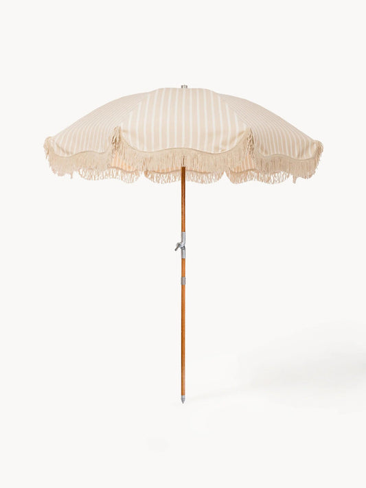 Retro Tilting Parasol with Fringes